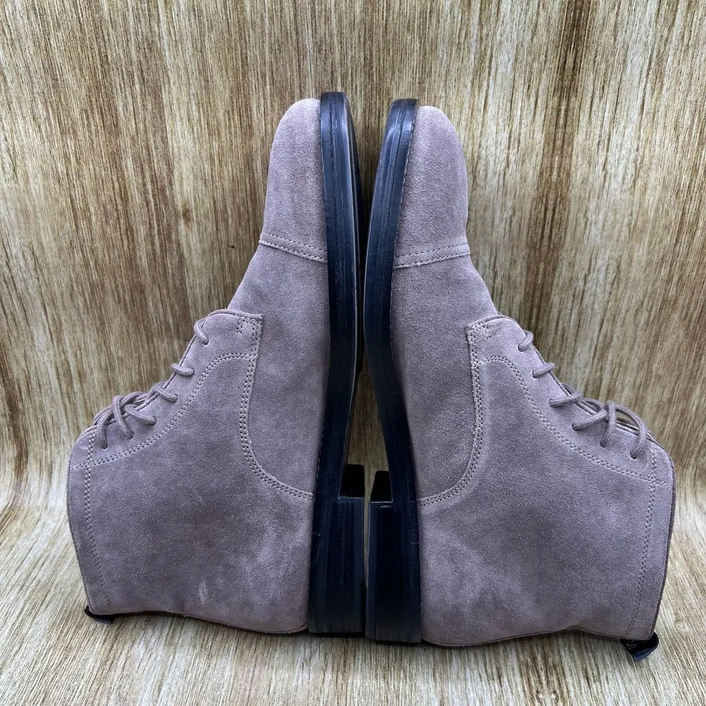 AllSaints Harland‎ Suede Boots Men's Size 10 Grey Cap Toe Lace Up Ankle M063FB